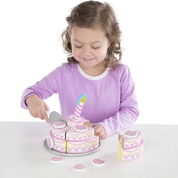 Melissa & Doug Triple-Layer Party Cake Wooden Play Food Set - Picture 5 of 6